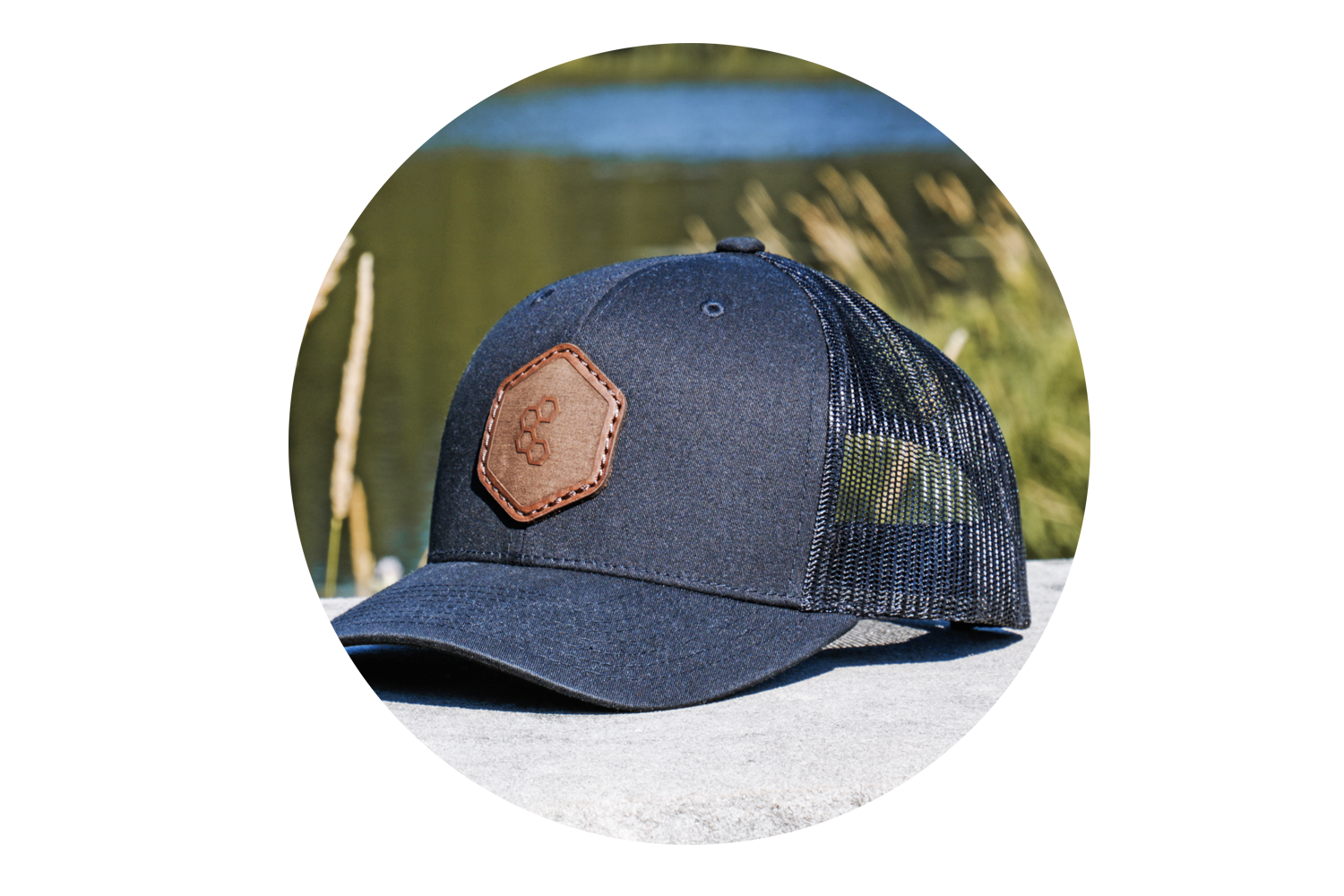 Crustology^ Leather Patch Trucker Hat